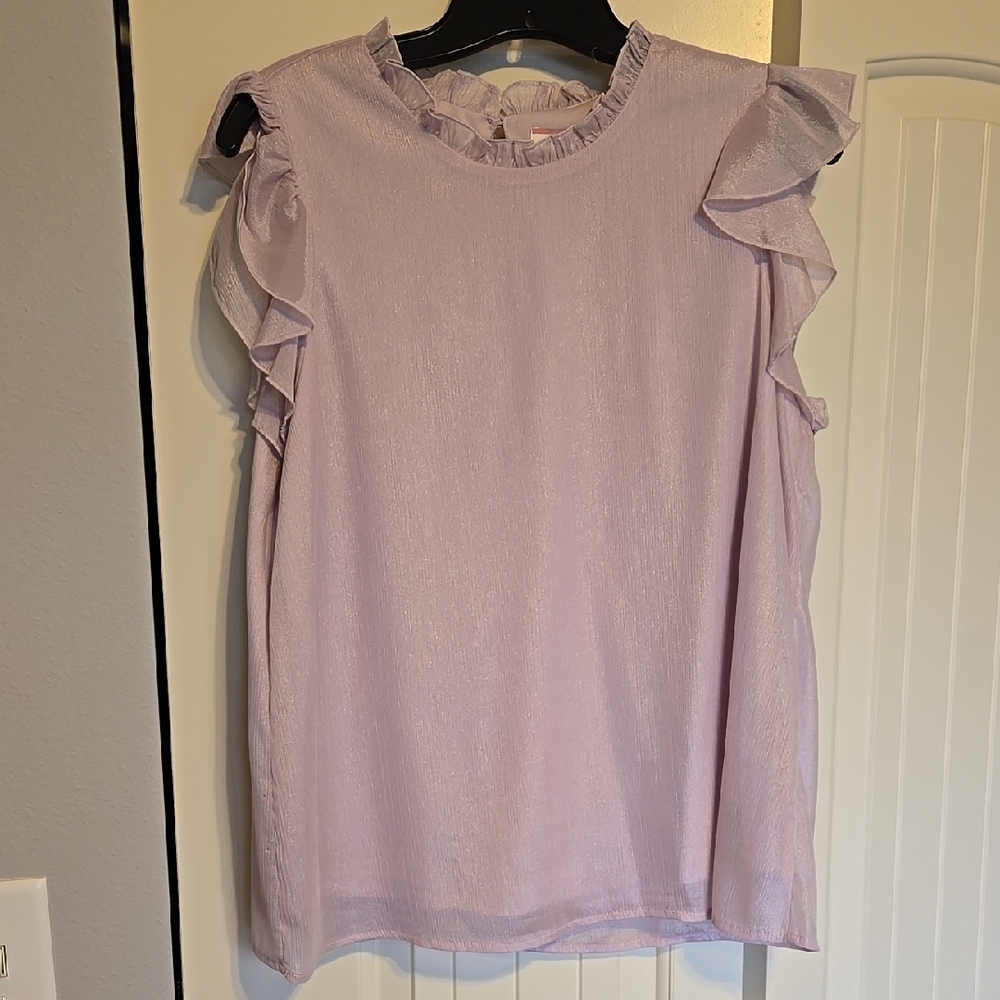 Lavender Ruffle Sleeve Women's Top